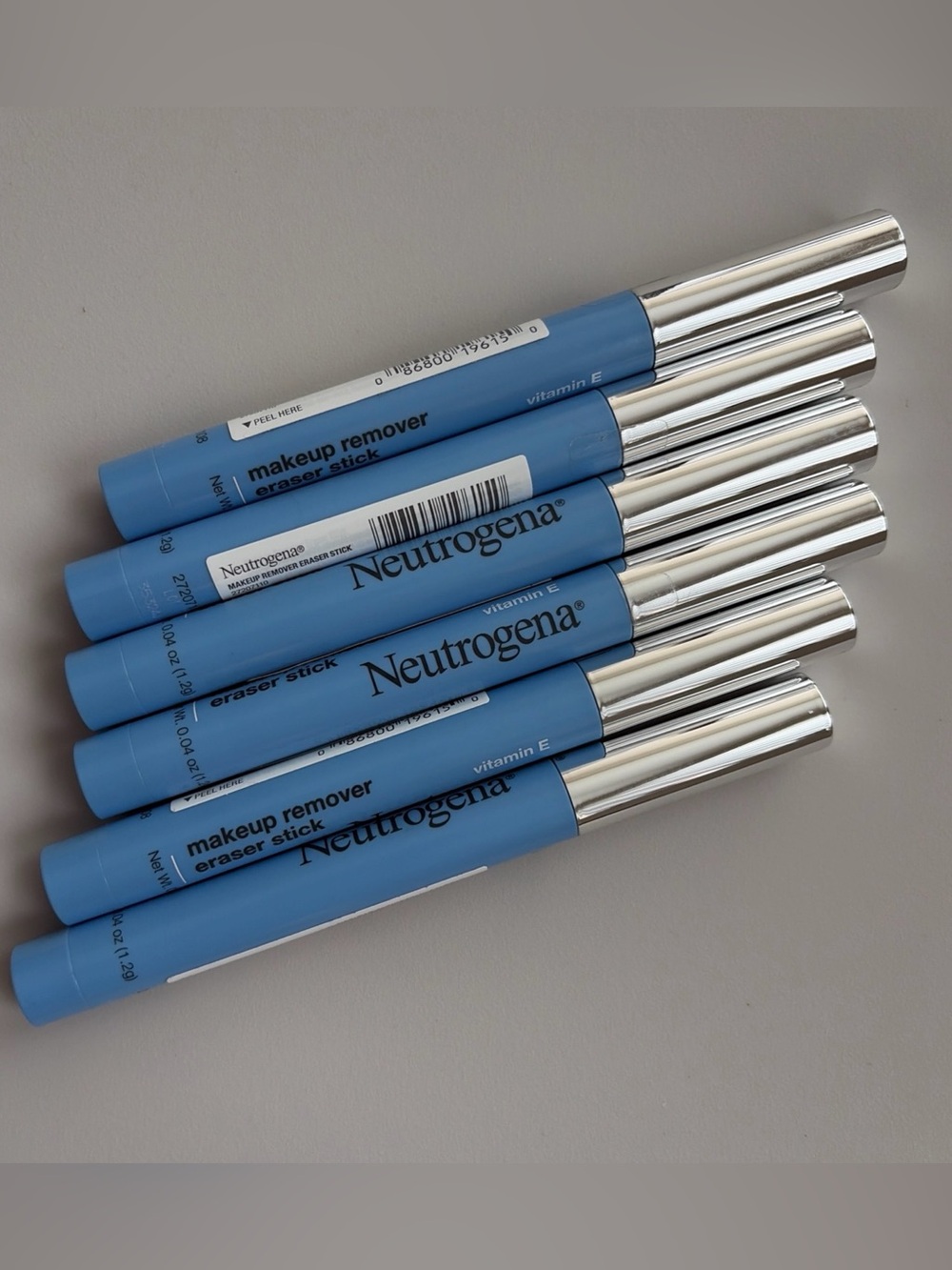 (6) Neutrogena Makeup Remover Eraser Gel Sticks w/Vitamin E 0.04oz/1.1g SEALED!
